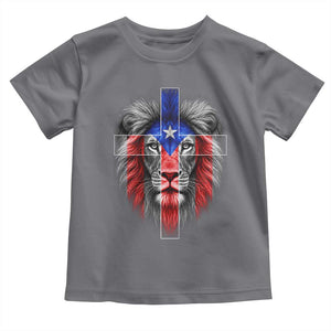 Lion of Judah Cross Puerto Rico Flag Toddler T Shirt Christian Faith Puerto Rican Pride