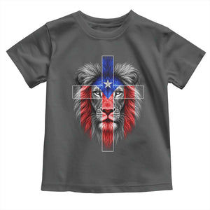 Lion of Judah Cross Puerto Rico Flag Toddler T Shirt Christian Faith Puerto Rican Pride