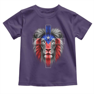 Lion of Judah Cross Puerto Rico Flag Toddler T Shirt Christian Faith Puerto Rican Pride
