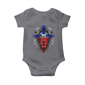 Lion of Judah Cross Haiti Flag Baby Onesie Christian Faith Haitian Pride