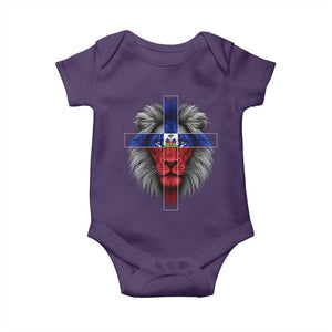 Lion of Judah Cross Haiti Flag Baby Onesie Christian Faith Haitian Pride