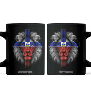 Lion of Judah Cross Haiti Flag Coffee Mug Christian Faith Haitian Pride
