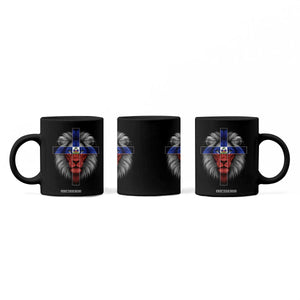 Lion of Judah Cross Haiti Flag Coffee Mug Christian Faith Haitian Pride