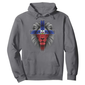 Lion of Judah Cross Haiti Flag Hoodie Christian Faith Haitian Pride