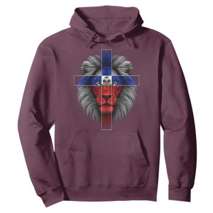 Lion of Judah Cross Haiti Flag Hoodie Christian Faith Haitian Pride