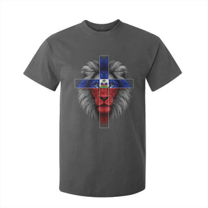Lion of Judah Cross Haiti Flag T Shirt For Kid Christian Faith Haitian Pride