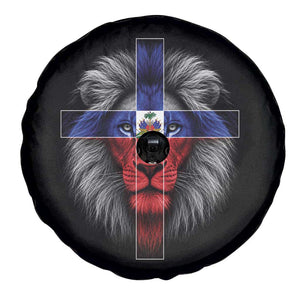 Lion of Judah Cross Haiti Flag Spare Tire Cover Christian Faith Haitian Pride