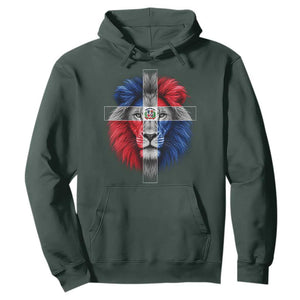 Lion of Judah Cross Dominican Republic Flag Hoodie Christian Faith Dominican Pride