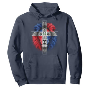 Lion of Judah Cross Dominican Republic Flag Hoodie Christian Faith Dominican Pride