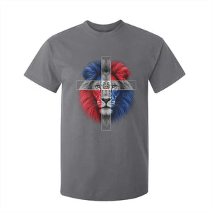 Lion of Judah Cross Dominican Republic Flag T Shirt For Kid Christian Faith Dominican Pride