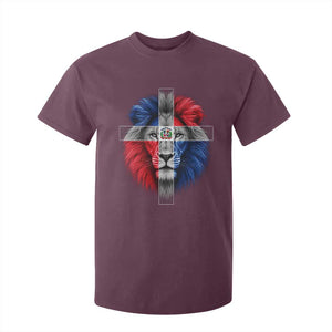 Lion of Judah Cross Dominican Republic Flag T Shirt For Kid Christian Faith Dominican Pride