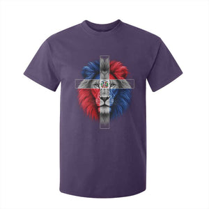 Lion of Judah Cross Dominican Republic Flag T Shirt For Kid Christian Faith Dominican Pride