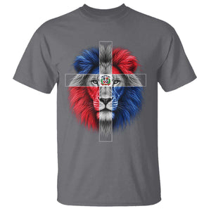 Lion of Judah Cross Dominican Republic Flag T Shirt Christian Faith Dominican Pride