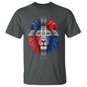 Lion of Judah Cross Dominican Republic Flag T Shirt Christian Faith Dominican Pride