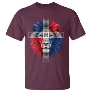 Lion of Judah Cross Dominican Republic Flag T Shirt Christian Faith Dominican Pride