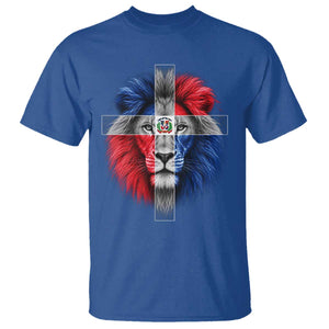 Lion of Judah Cross Dominican Republic Flag T Shirt Christian Faith Dominican Pride