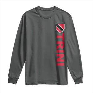 Vintage Trini Long Sleeve Shirt Trinidad and Tobago Flag Minimalist Patriotic Caribbean Pride TS10 Dark Heather Print Your Wear
