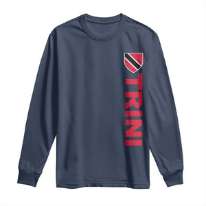 Vintage Trini Long Sleeve Shirt Trinidad and Tobago Flag Minimalist Patriotic Caribbean Pride TS10 Navy Print Your Wear