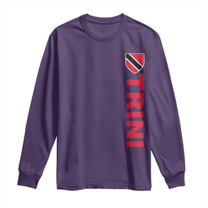 Vintage Trini Long Sleeve Shirt Trinidad and Tobago Flag Minimalist Patriotic Caribbean Pride TS10 S Purple Print Your Wear