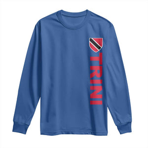 Vintage Trini Long Sleeve Shirt Trinidad and Tobago Flag Minimalist Patriotic Caribbean Pride TS10 Royal Blue Print Your Wear