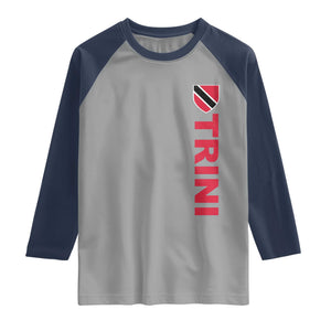 Vintage Trini Raglan Shirt Trinidad and Tobago Flag Minimalist Patriotic Caribbean Pride TS10 Sport Gray Navy Print Your Wear