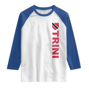 Vintage Trini Raglan Shirt Trinidad and Tobago Flag Minimalist Patriotic Caribbean Pride TS10 White Royal Print Your Wear