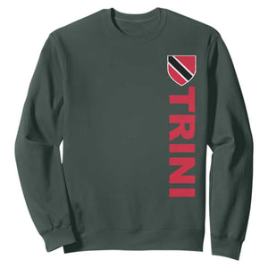Vintage Trini Sweatshirt Trinidad and Tobago Flag Minimalist Patriotic Caribbean Pride TS10 Dark Forest Green Print Your Wear