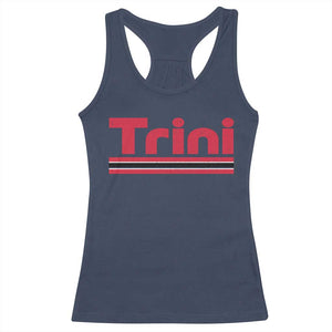 Retro Trini Racerback Tank Top Trinidad and Tobago Flag Caribbean Pride Heritage Gift TS10 Navy Print Your Wear