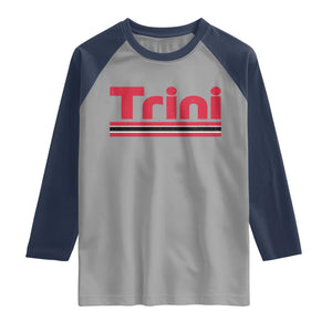 Retro Trini Raglan Shirt Trinidad and Tobago Flag Caribbean Pride Heritage Gift TS10 Sport Gray Navy Print Your Wear