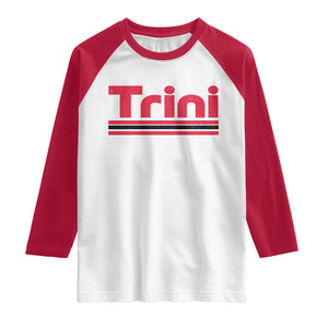 Retro Trini Raglan Shirt Trinidad and Tobago Flag Caribbean Pride Heritage Gift TS10 White Red Print Your Wear