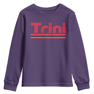Retro Trini Youth Sweatshirt Trinidad and Tobago Flag Caribbean Pride Heritage Gift TS10 Purple Print Your Wear