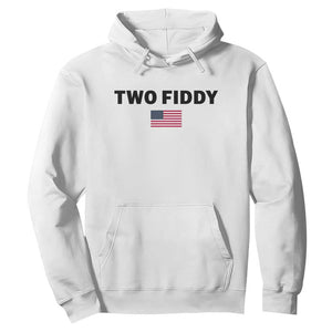 Two Fiddy American Flag Hoodie Funny 250th America Celebration Patriotic Graphic