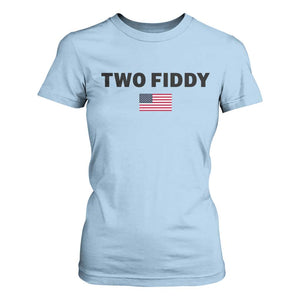 Two Fiddy American Flag T Shirt For Women Funny 250th America Celebration Patriotic Graphic