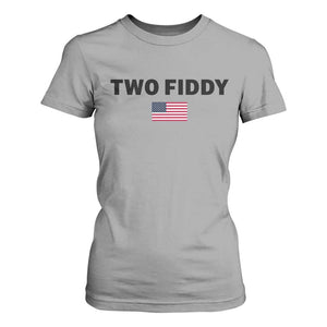 Two Fiddy American Flag T Shirt For Women Funny 250th America Celebration Patriotic Graphic