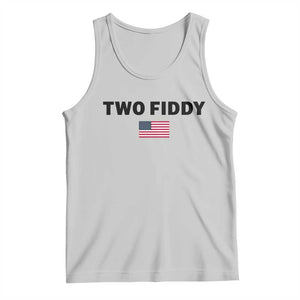 Two Fiddy American Flag Tank Top Funny 250th America Celebration Patriotic Graphic