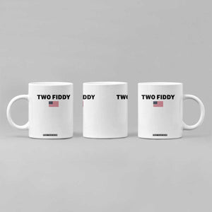 Two Fiddy American Flag Coffee Mug Funny 250th America Celebration Patriotic Graphic