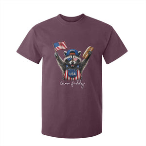 Funny Two Fiddy Raccoon Patriotic T Shirt For Kid USA Flag Hot Dog Fourth of July USA 250th Anniversary