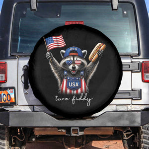 Funny Two Fiddy Raccoon Patriotic Spare Tire Cover USA Flag Hot Dog Fourth of July USA 250th Anniversary