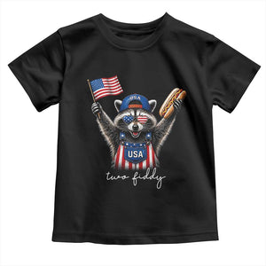 Funny Two Fiddy Raccoon Patriotic Toddler T Shirt USA Flag Hot Dog Fourth of July USA 250th Anniversary