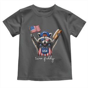 Funny Two Fiddy Raccoon Patriotic Toddler T Shirt USA Flag Hot Dog Fourth of July USA 250th Anniversary