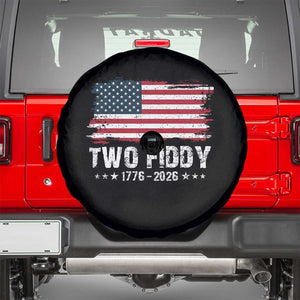 Two Fiddy USA 250th Anniversary Spare Tire Cover Vintage American Flag Patriotic Humor