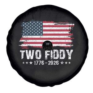 Two Fiddy USA 250th Anniversary Spare Tire Cover Vintage American Flag Patriotic Humor