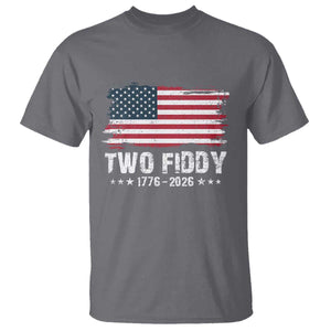 Two Fiddy USA 250th Anniversary T Shirt Vintage American Flag Patriotic Humor