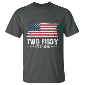 Two Fiddy USA 250th Anniversary T Shirt Vintage American Flag Patriotic Humor