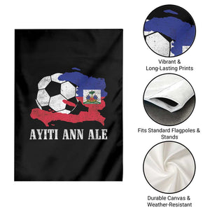 Ayiti Ann Ale Haiti Soccer Garden Flag Haitian Football Fan Pride Flag Graphic Caribbean Sports