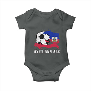 Ayiti Ann Ale Haiti Soccer Baby Onesie Haitian Football Fan Pride Flag Graphic Caribbean Sports