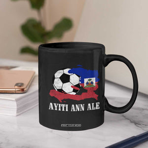 Ayiti Ann Ale Haiti Soccer Coffee Mug Haitian Football Fan Pride Flag Graphic Caribbean Sports