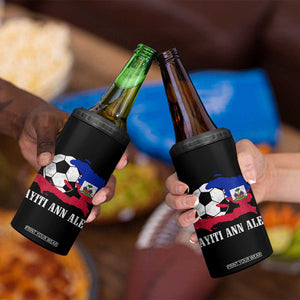 Ayiti Ann Ale Haiti Soccer 4 in 1 Can Cooler Tumbler Haitian Football Fan Pride Flag Graphic Caribbean Sports