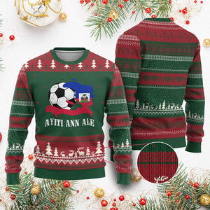 Ayiti Ann Ale Haiti Soccer Ugly Christmas Sweater Haitian Football Fan Pride Flag Graphic Caribbean Sports