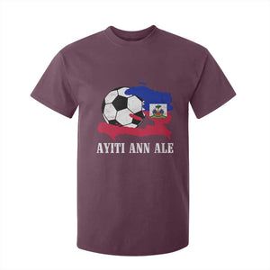Ayiti Ann Ale Haiti Soccer T Shirt For Kid Haitian Football Fan Pride Flag Graphic Caribbean Sports
